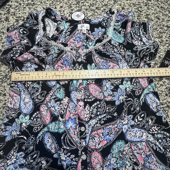 New Aria Women's 100%‎ cotton Black short sleeve capri Pajamas Set size S (4-6) - Picture 13 of 16